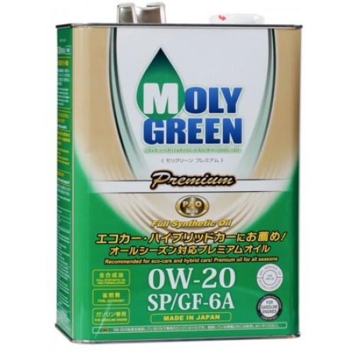 Моторное масло Moly Green Premium  0W-20 SN/GF-6A, 4л